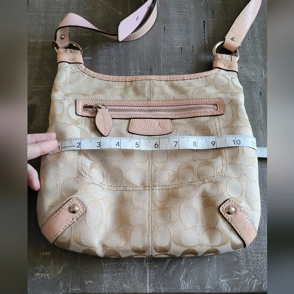 Coach Shoulder Bag Signature Sacoche Pink